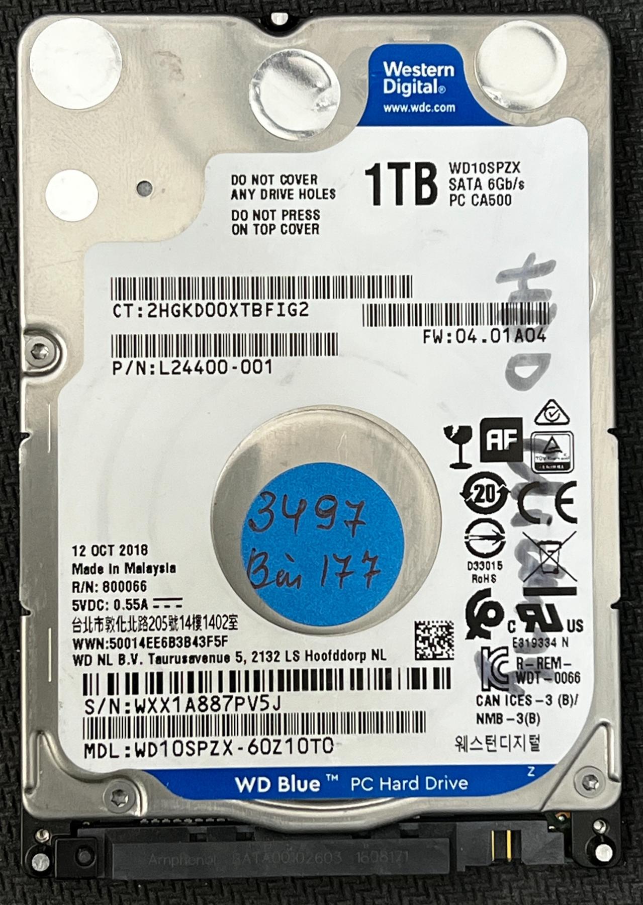 Western Digital WD10SPZX-60Z10T0 1TB HDD